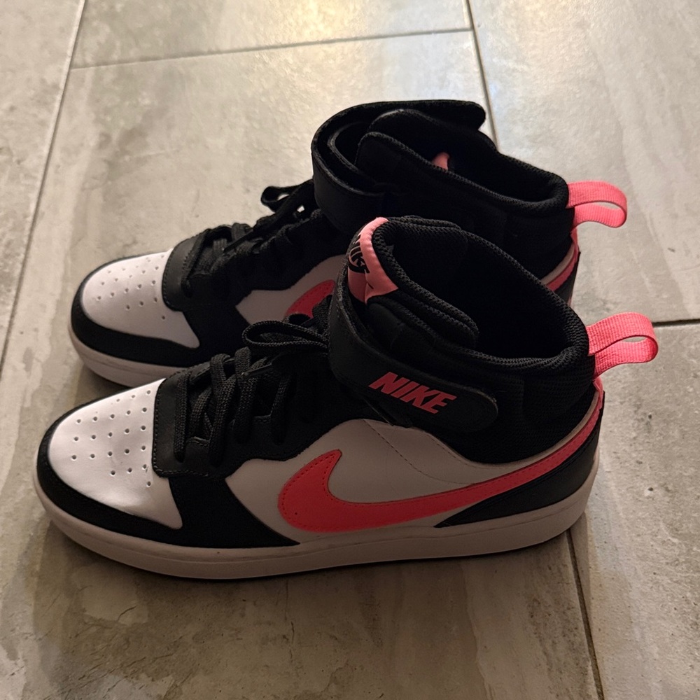 Nike Black and Pink High-Tops